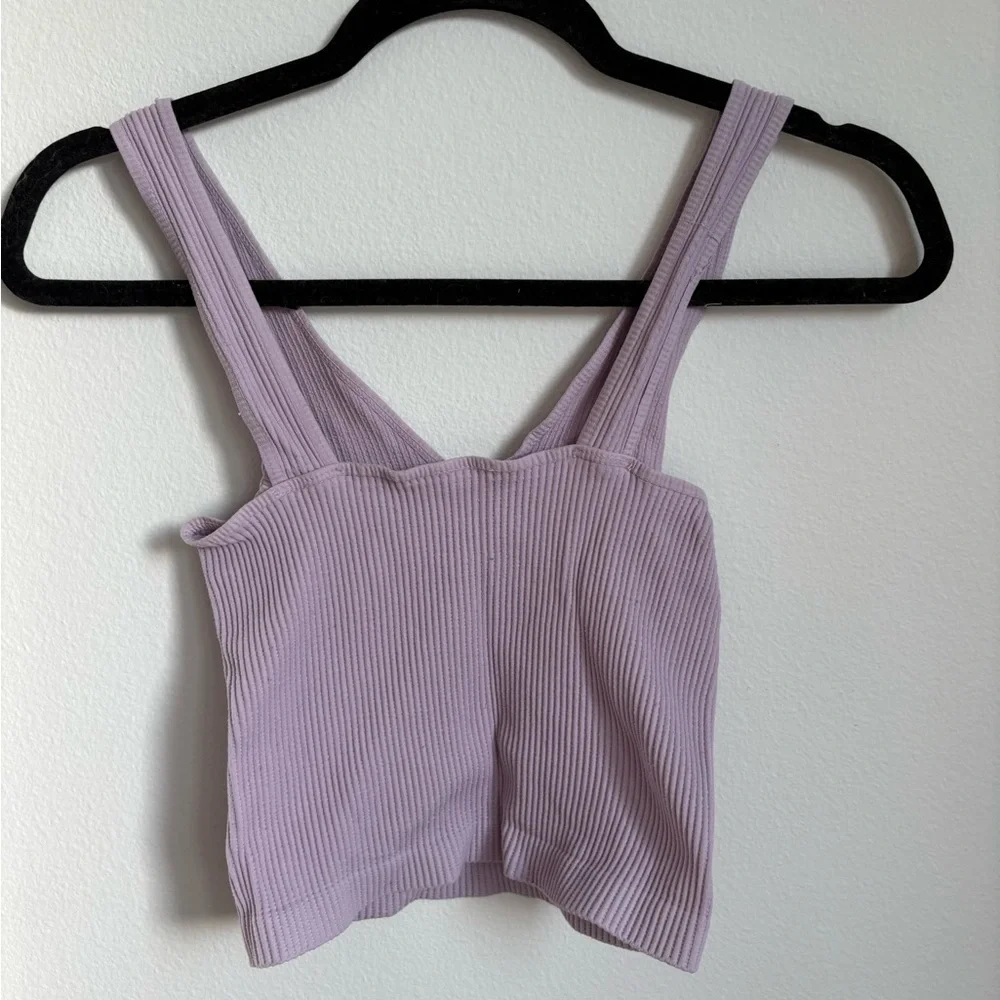 Lilac Ribbed Crop Top - Picture 3 of 3